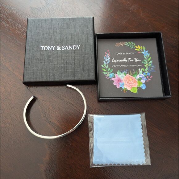 TONY & SANDY Inspirational Cuff Bracelet | Stainless Steel | New in Box - Picture 1 of 7